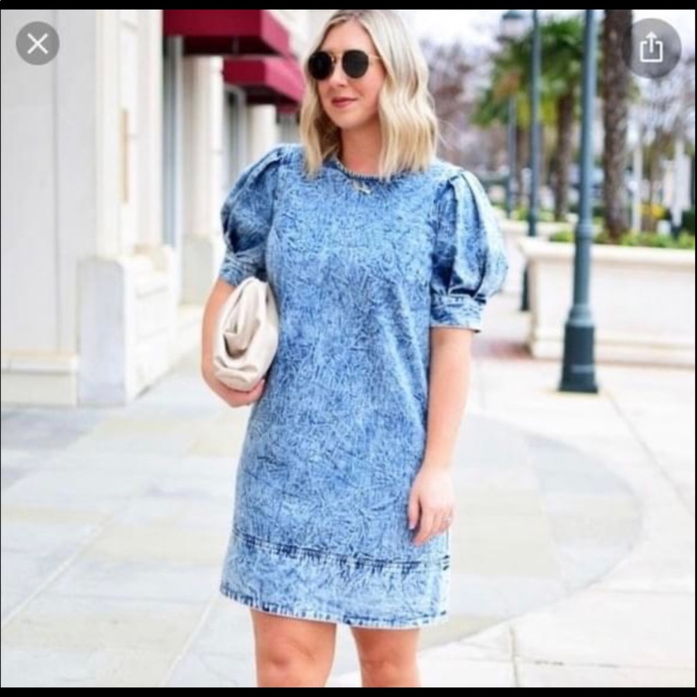 who what wear PLUS 3X Denim Mini Dress NEW